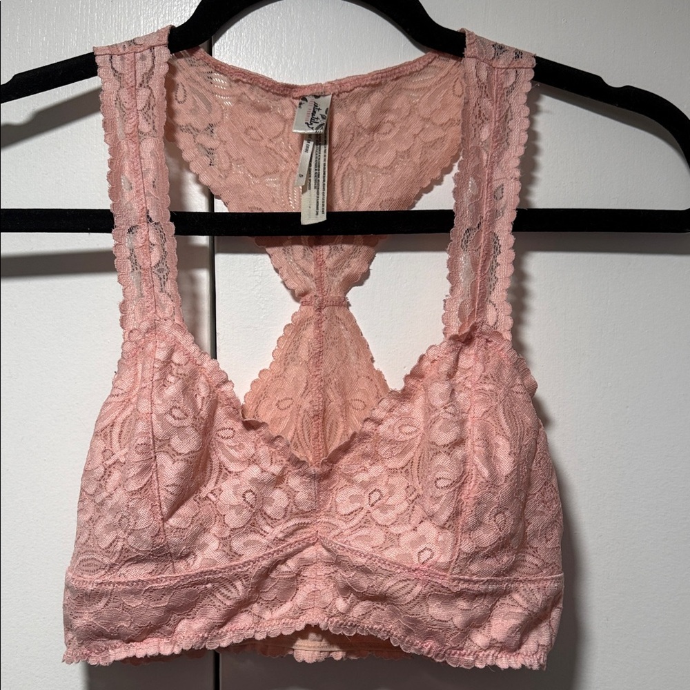 Free People Lace Racerback Bralette - Blush Pink